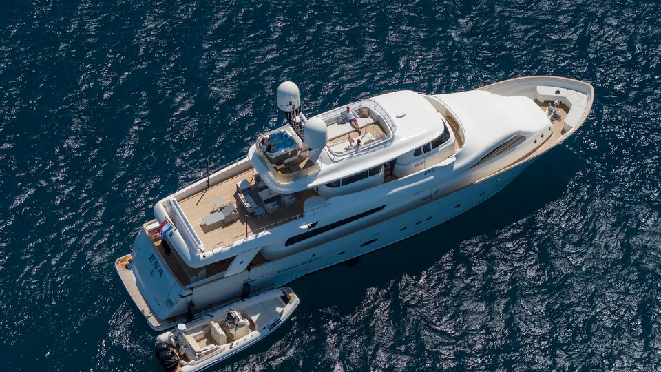 Private yacht at sea