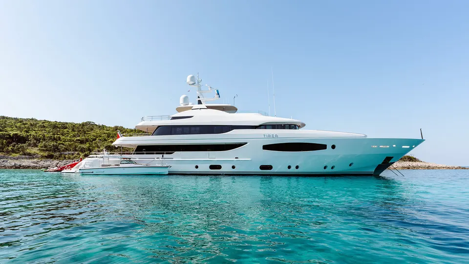 Private yacht at sea