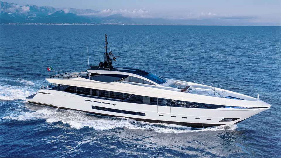 Private yacht at sea