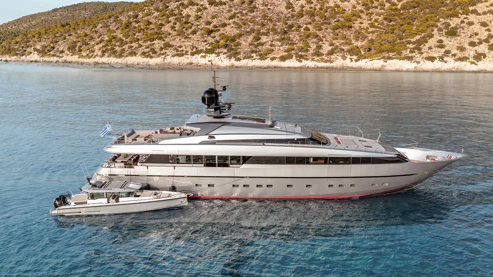 Private yacht at sea