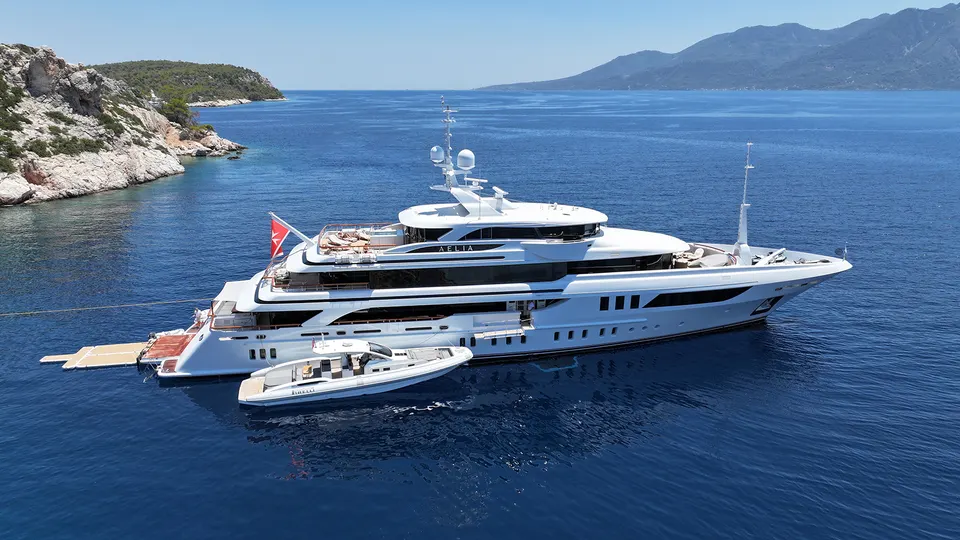 Private yacht at sea