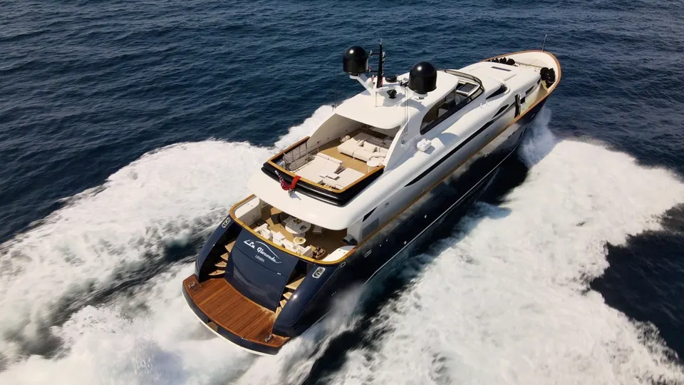 Private yacht at sea
