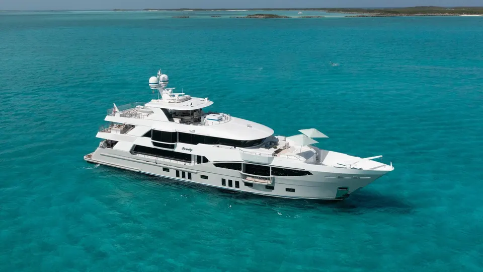 Private yacht at sea