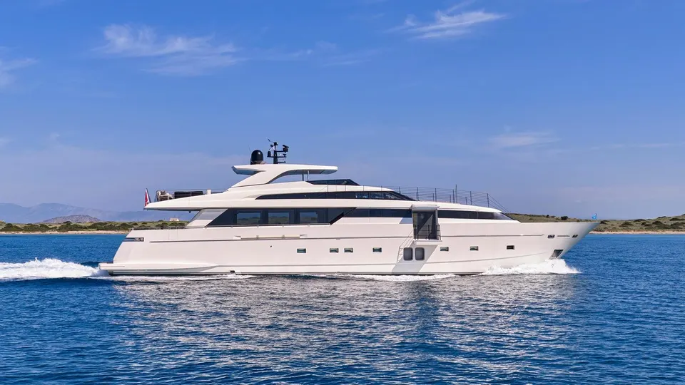 Private yacht at sea
