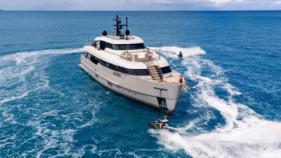 Private yacht at sea