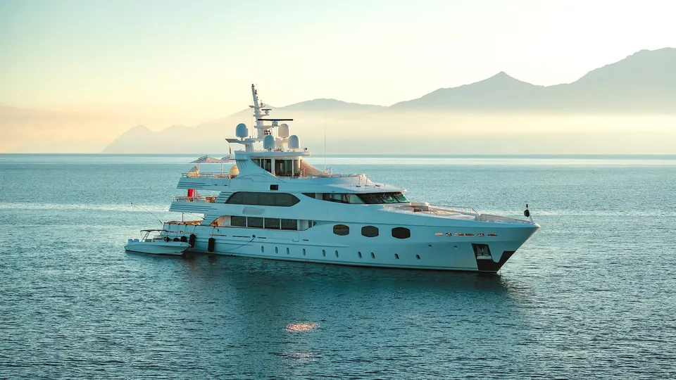 Private yacht at sea