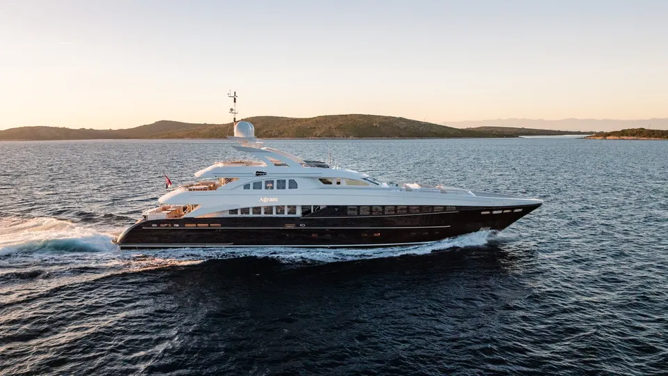 Private yacht at sea