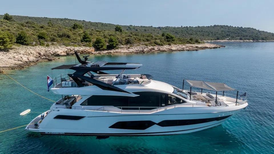 Private yacht at sea
