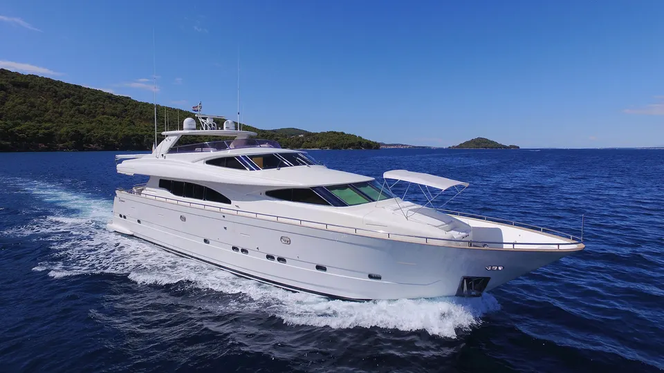 Private yacht at sea